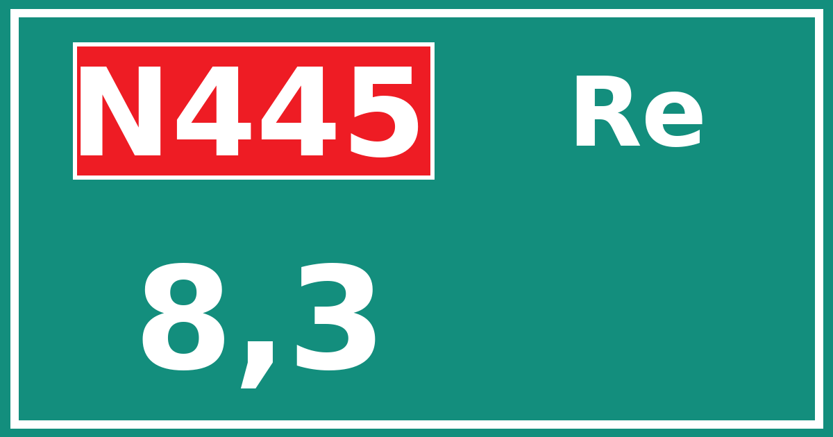 Hectometerbord N445 8,3 zijde Re