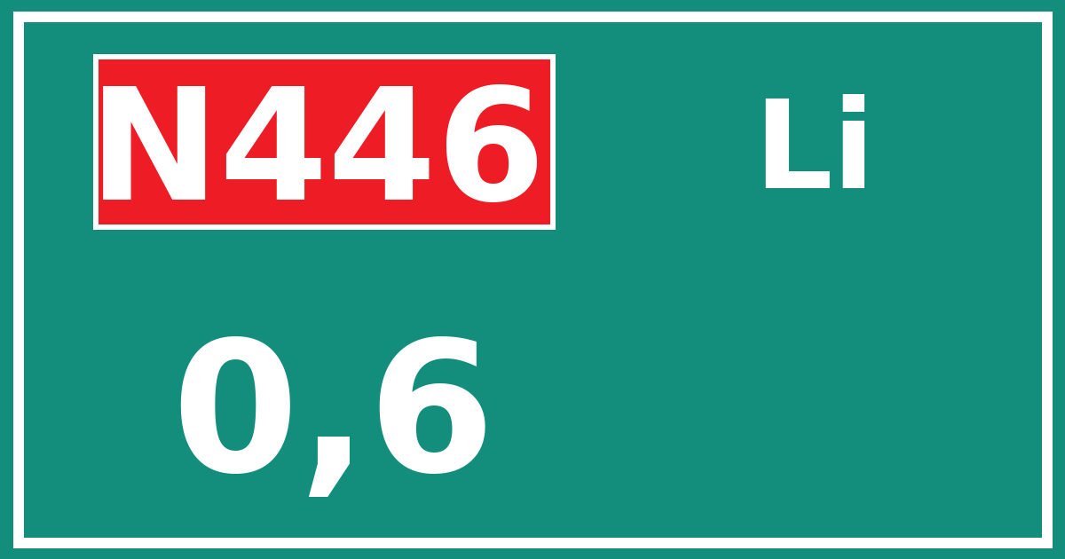 Hectometerbord N446 0,6 zijde Li