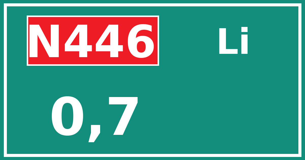 Hectometerbord N446 0,7 zijde Li