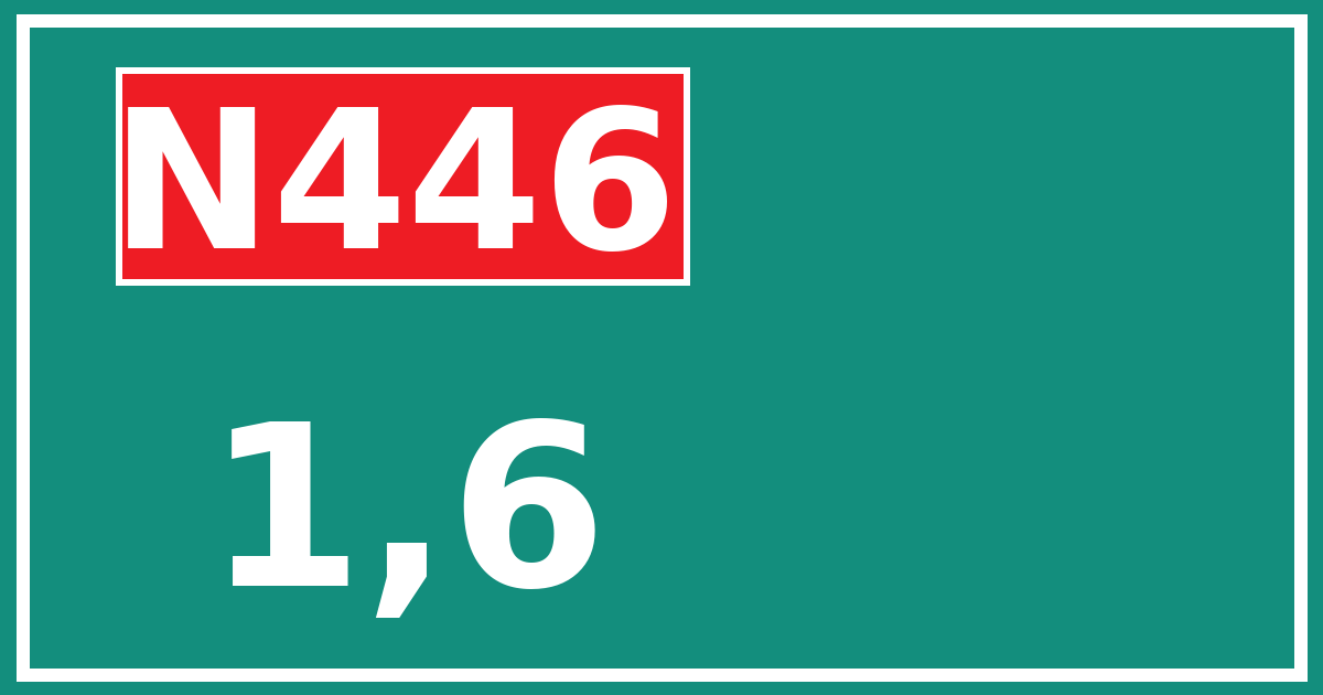 Hectometerbord N446 1,6
