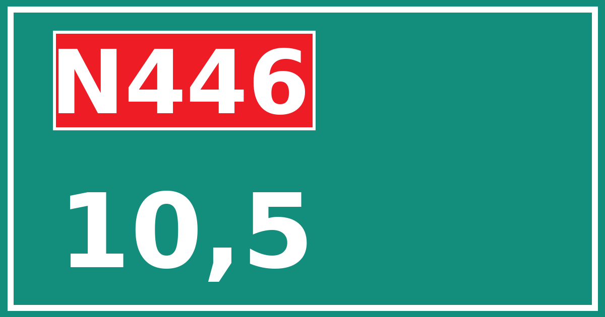 Hectometerbord N446 10,5