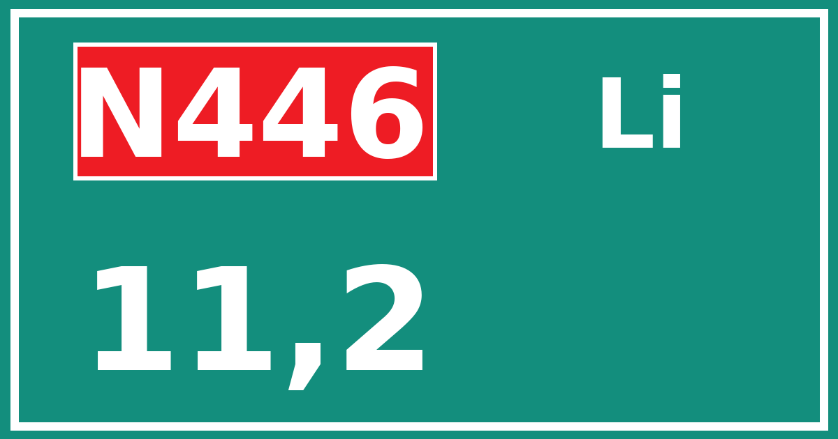 Hectometerbord N446 11,2 zijde Li