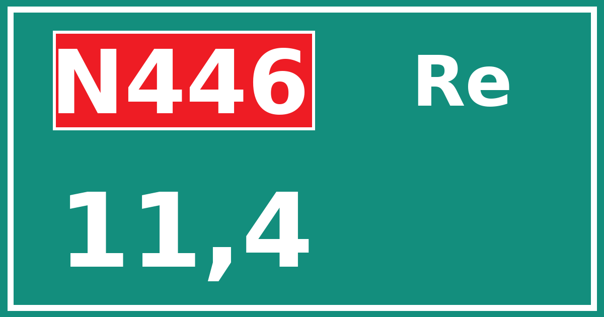 Hectometerbord N446 11,4 zijde Re