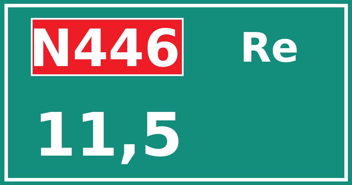 Hectometerbord N446 11,5 zijde Re