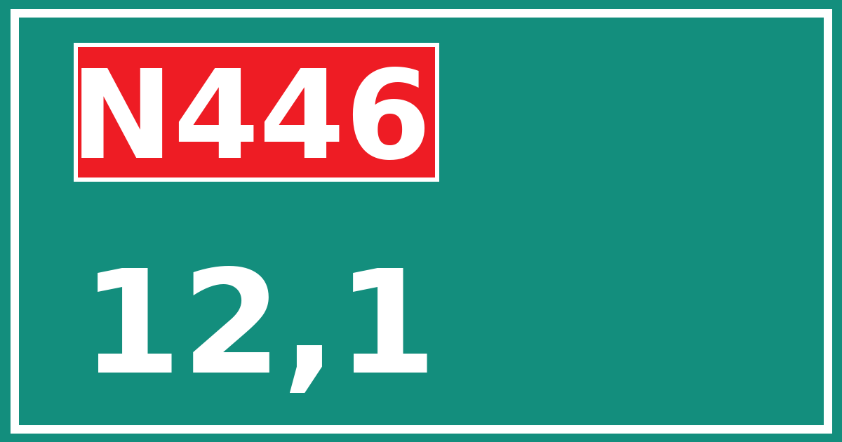 Hectometerbord N446 12,1
