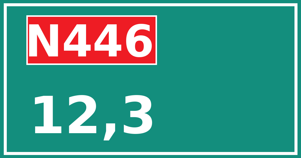 Hectometerbord N446 12,3
