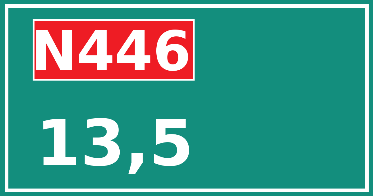 Hectometerbord N446 13,5