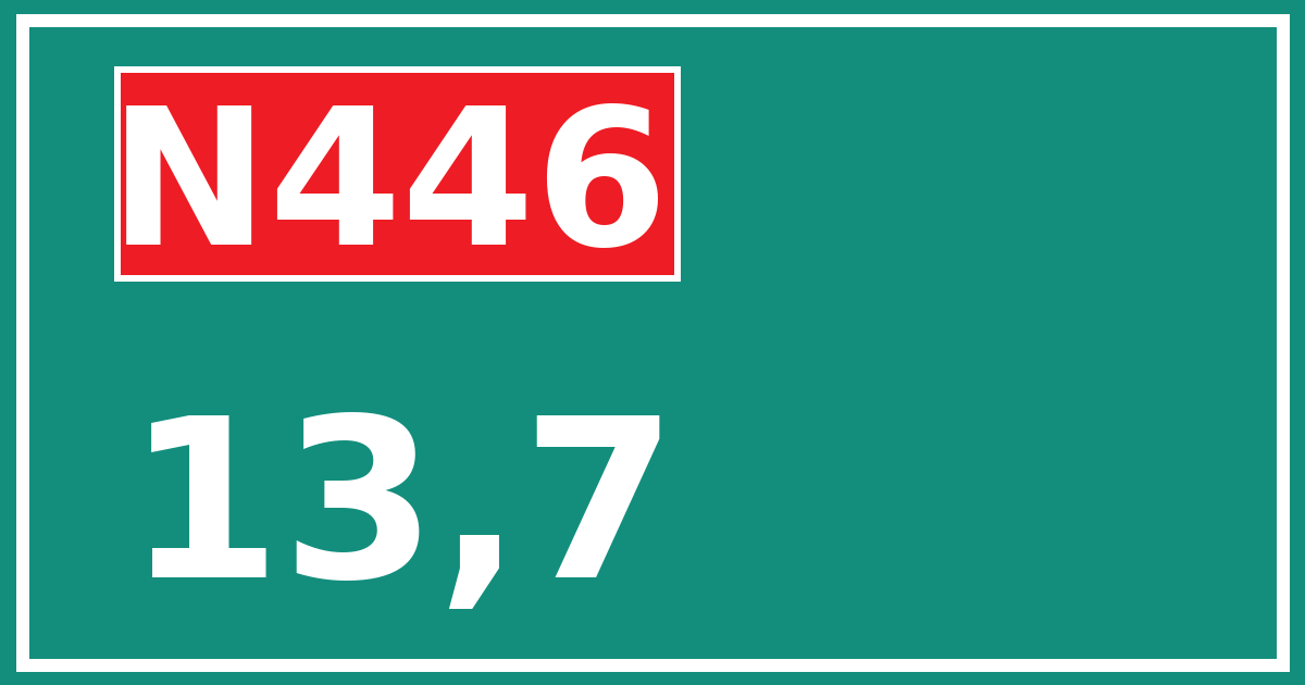 Hectometerbord N446 13,7