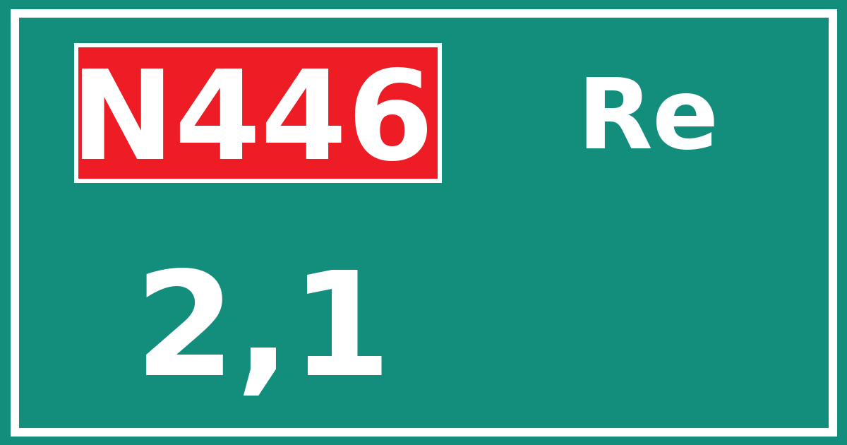 Hectometerbord N446 2,1 zijde Re