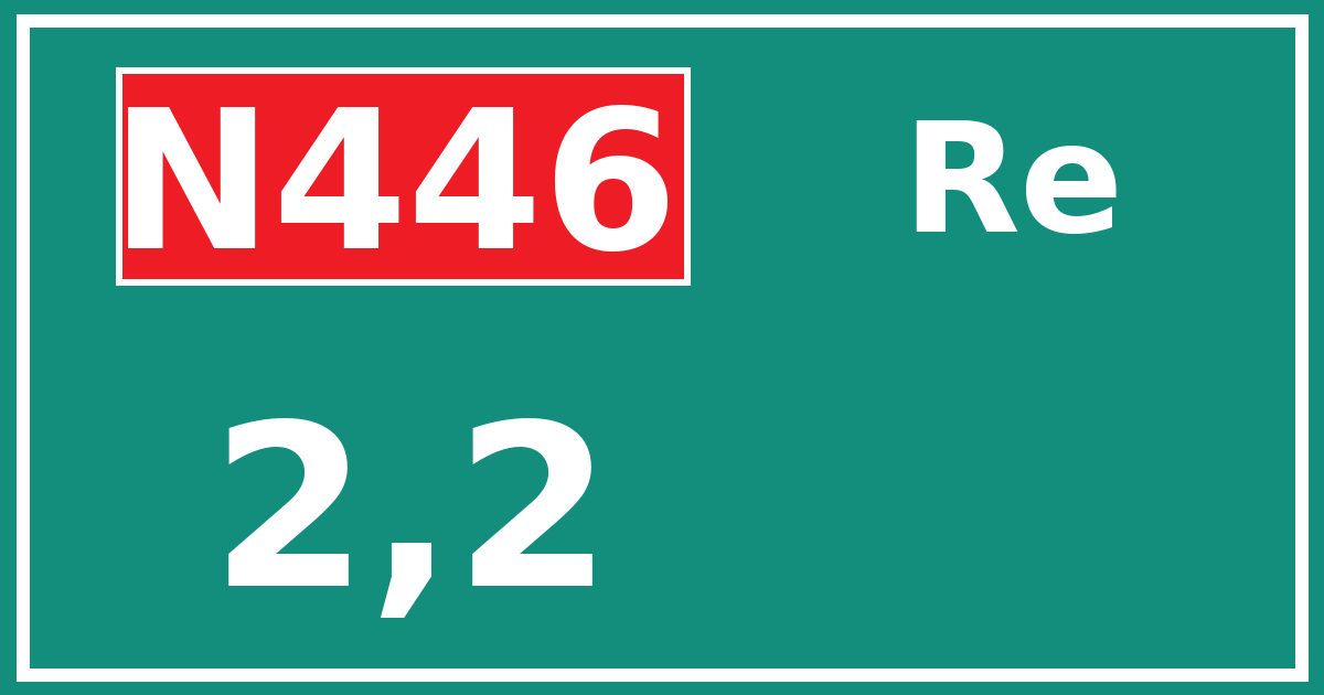 Hectometerbord N446 2,2 zijde Re