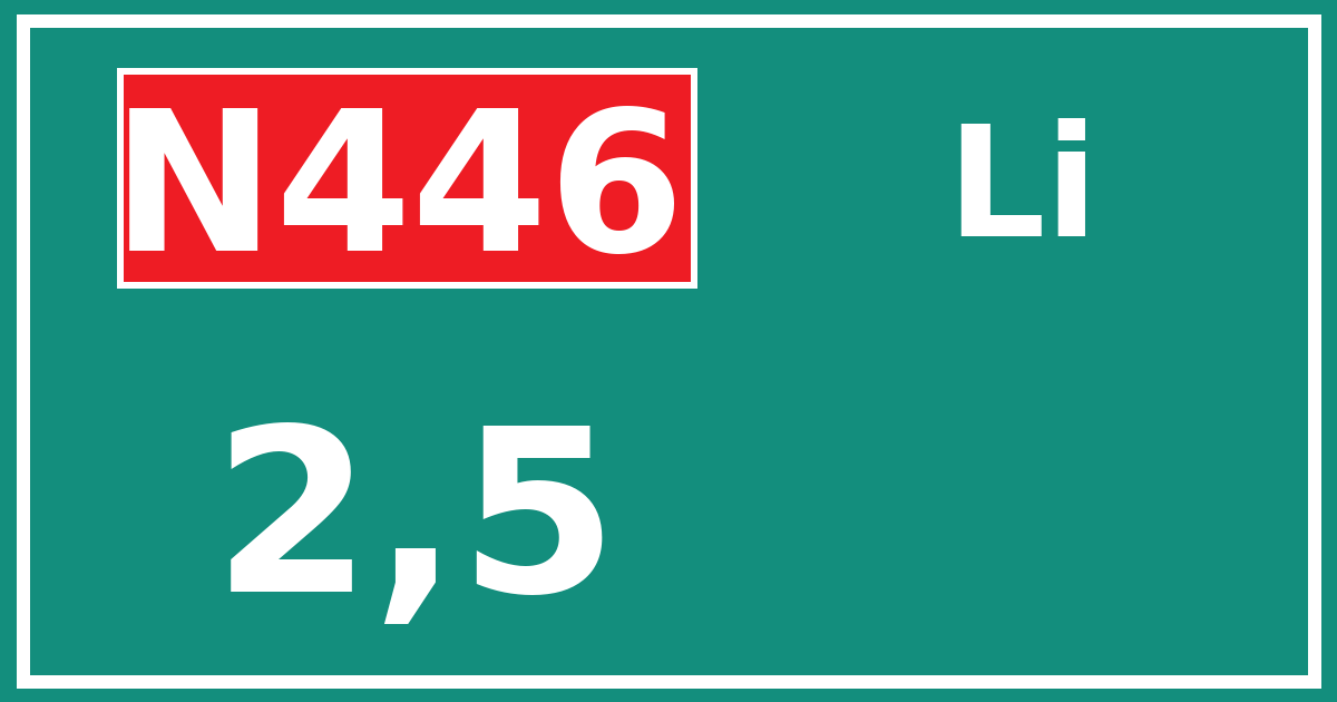 Hectometerbord N446 2,5 zijde Li