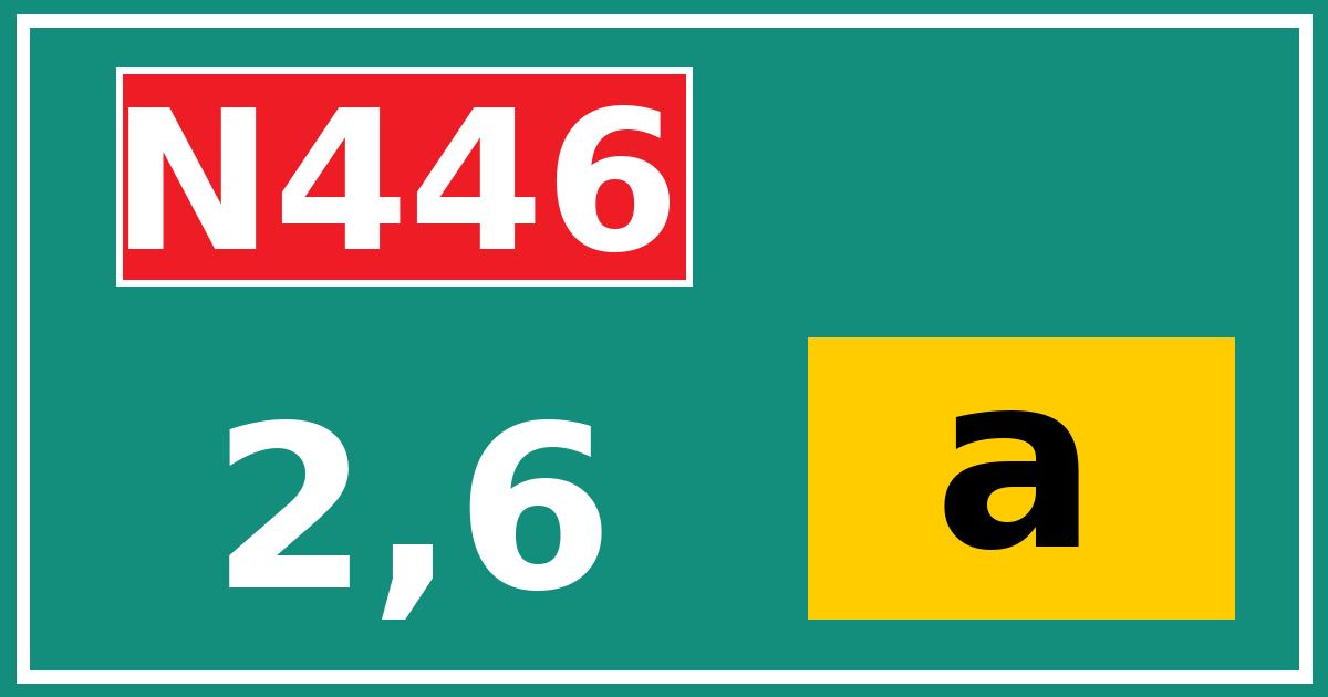 Hectometerbord N446 2,6 letter a