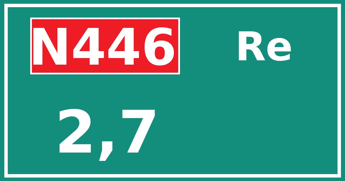 Hectometerbord N446 2,7 zijde Re