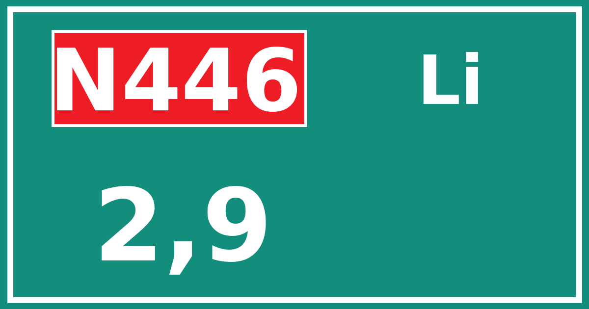 Hectometerbord N446 2,9 zijde Li