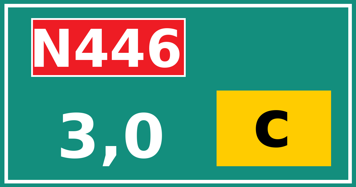 Hectometerbord N446 3,0 letter c