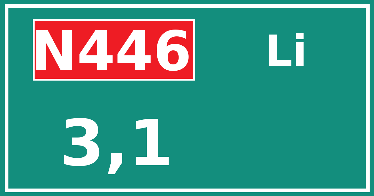 Hectometerbord N446 3,1 zijde Li