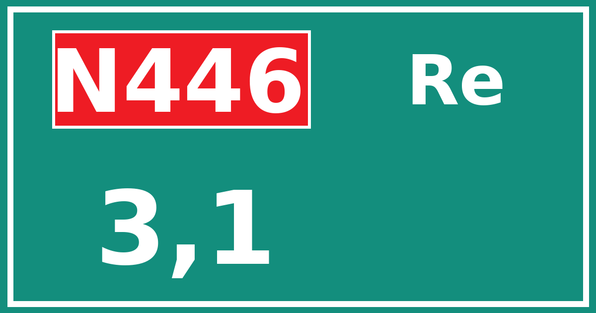 Hectometerbord N446 3,1 zijde Re