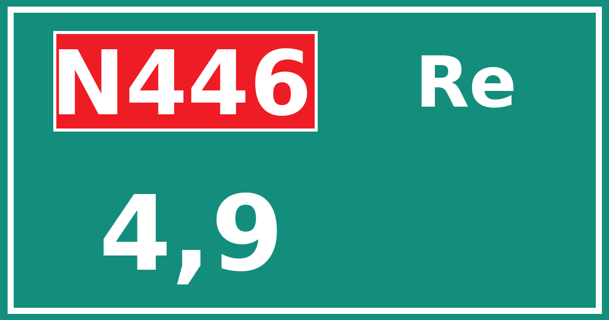 Hectometerbord N446 4,9 zijde Re