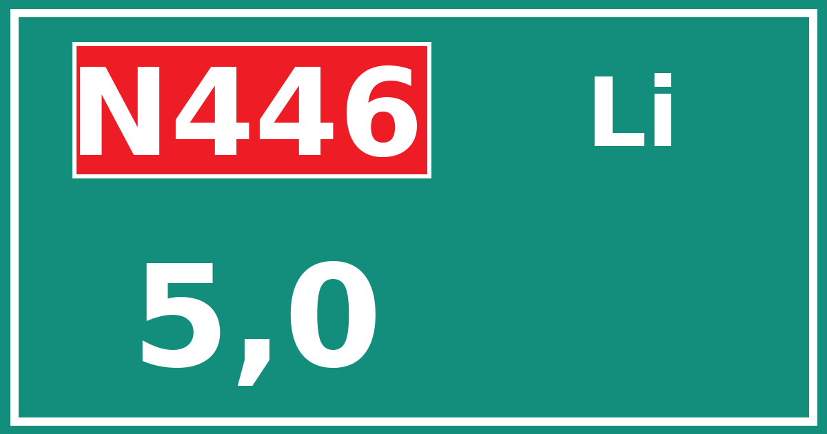 Hectometerbord N446 5,0 zijde Li