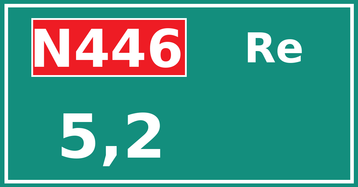 Hectometerbord N446 5,2 zijde Re