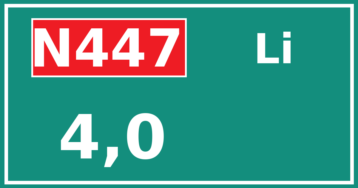 Hectometerbord N447 4,0 zijde Li