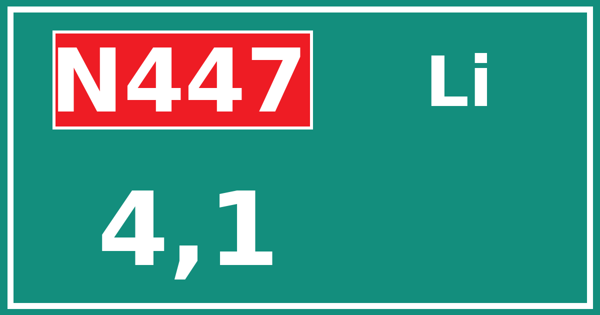 Hectometerbord N447 4,1 zijde Li