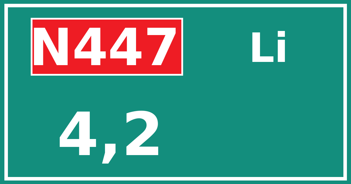 Hectometerbord N447 4,2 zijde Li