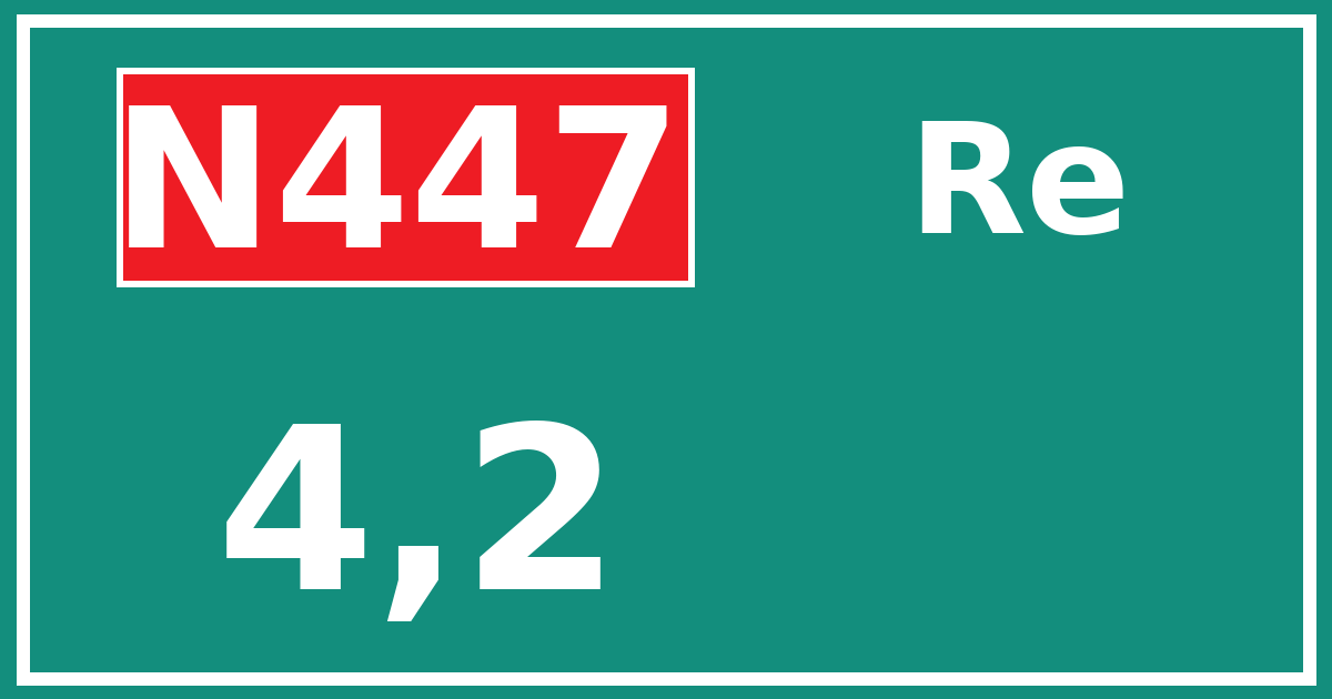 Hectometerbord N447 4,2 zijde Re