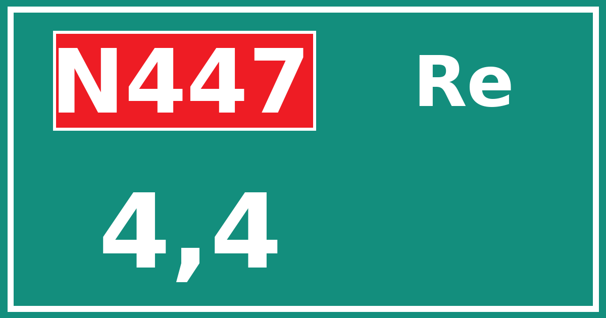 Hectometerbord N447 4,4 zijde Re
