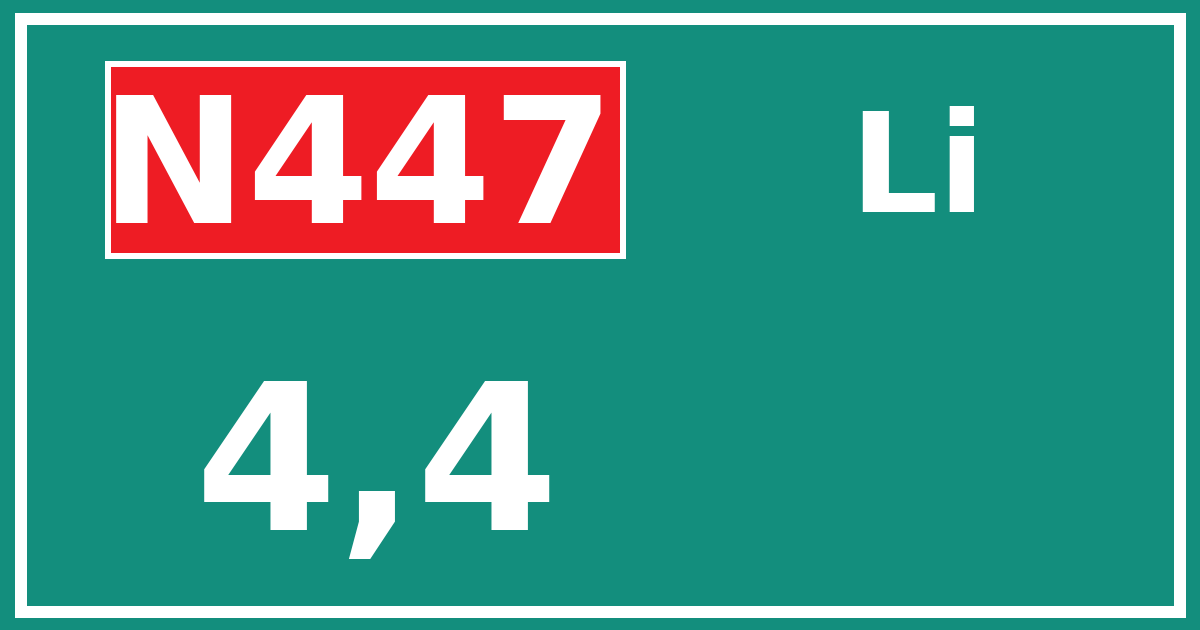 Hectometerbord N447 4,4 zijde Li