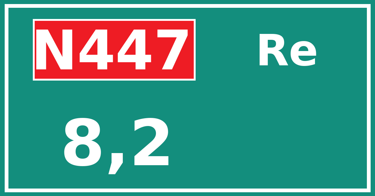 Hectometerbord N447 8,2 zijde Re