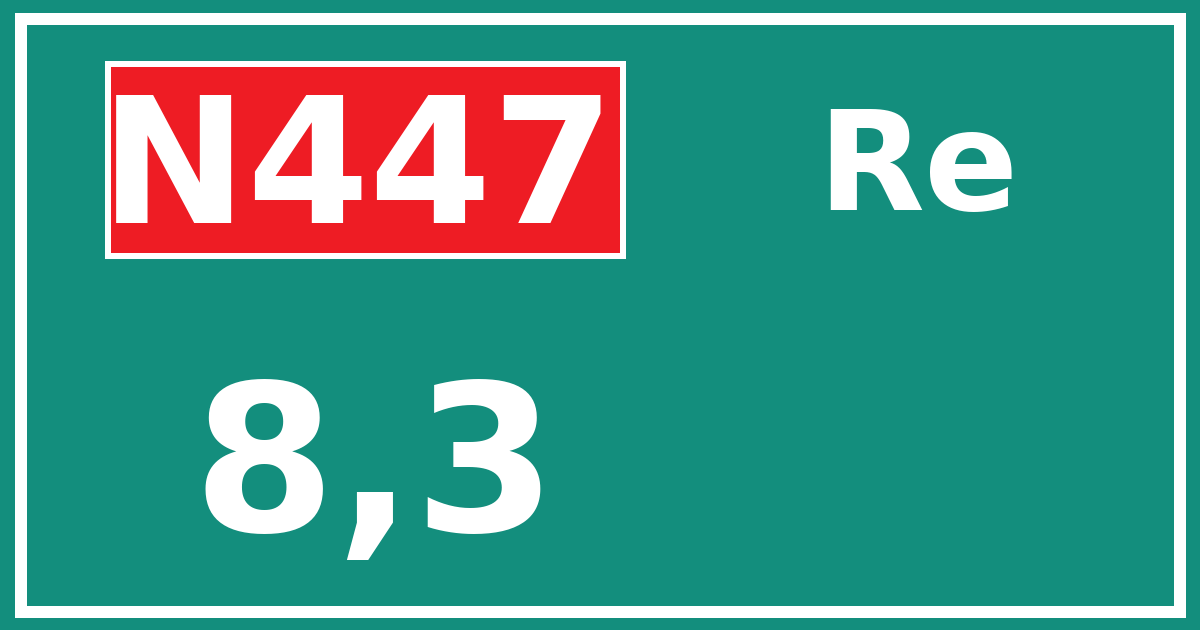 Hectometerbord N447 8,3 zijde Re