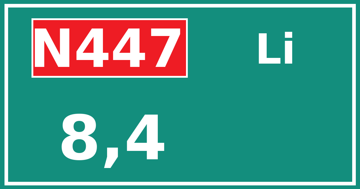 Hectometerbord N447 8,4 zijde Li