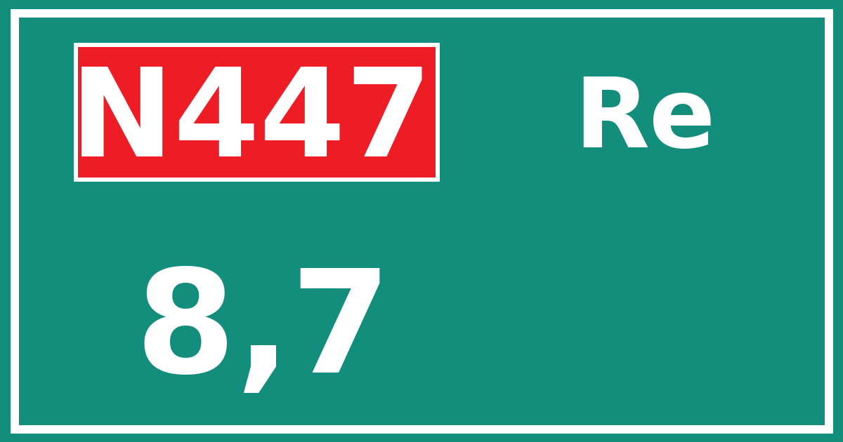Hectometerbord N447 8,7 zijde Re