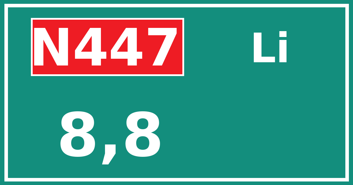 Hectometerbord N447 8,8 zijde Li