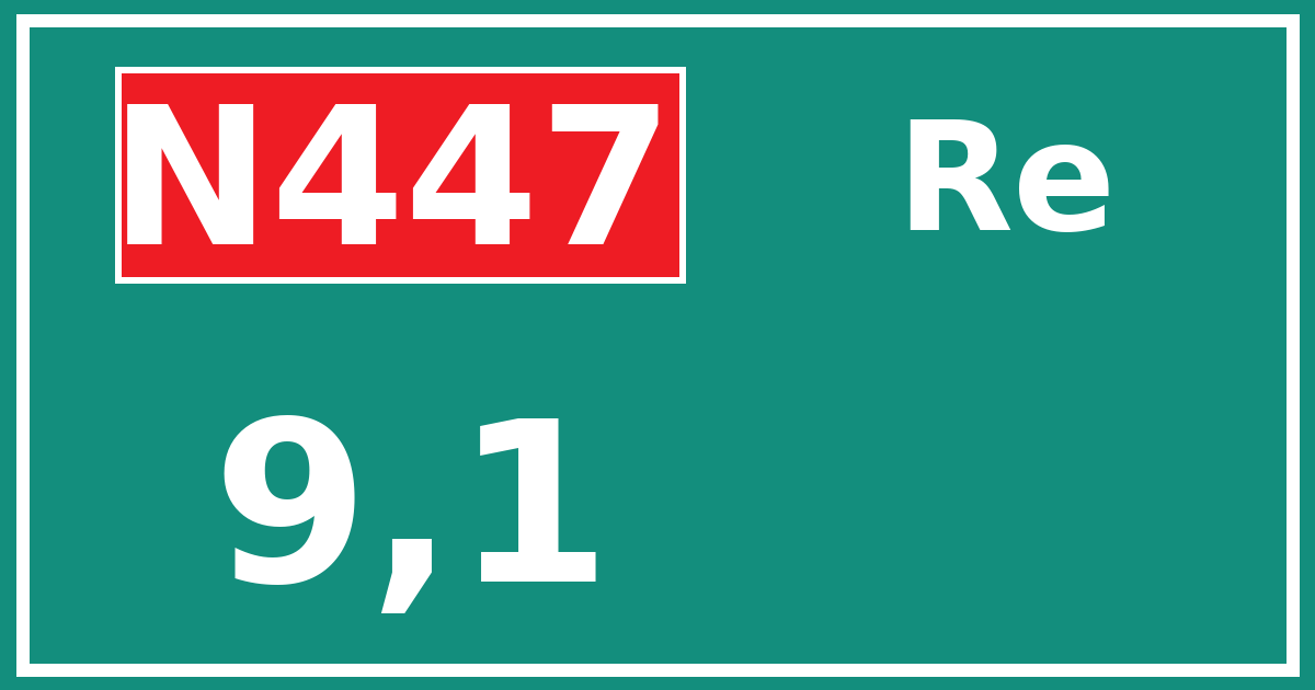 Hectometerbord N447 9,1 zijde Re