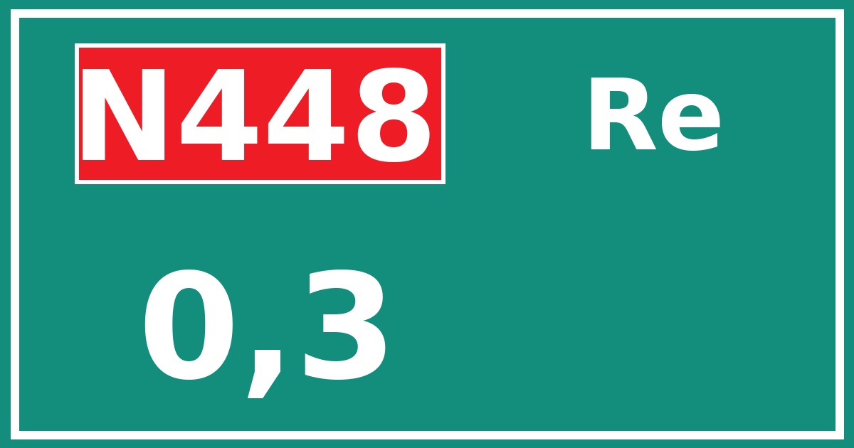 Hectometerbord N448 0,3 zijde Re