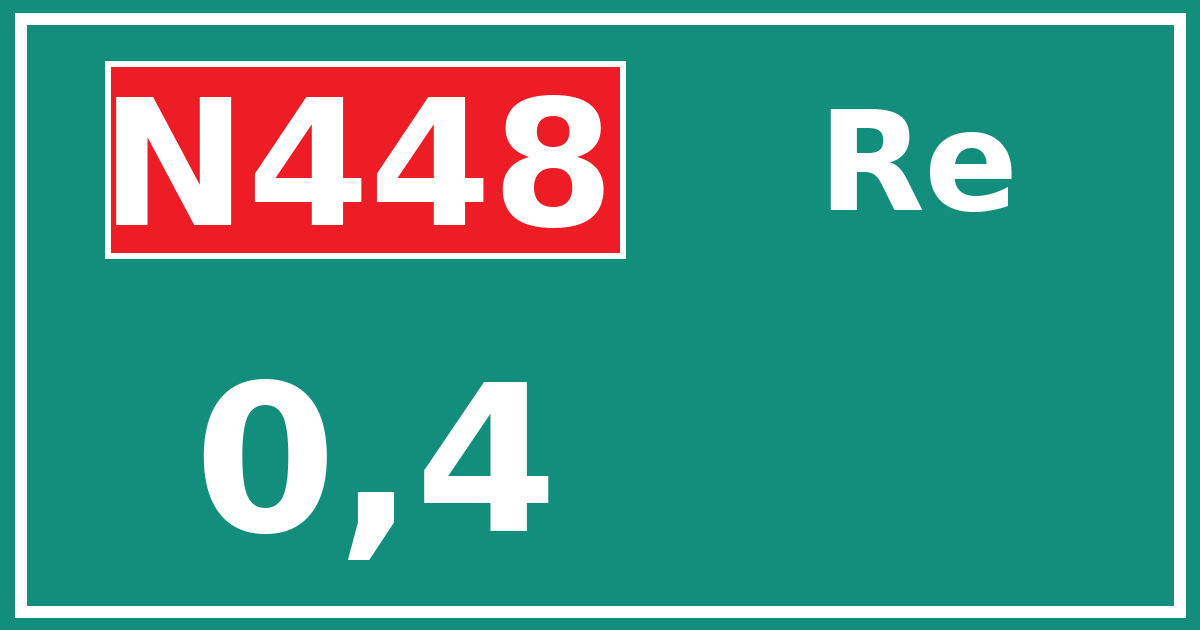 Hectometerbord N448 0,4 zijde Re