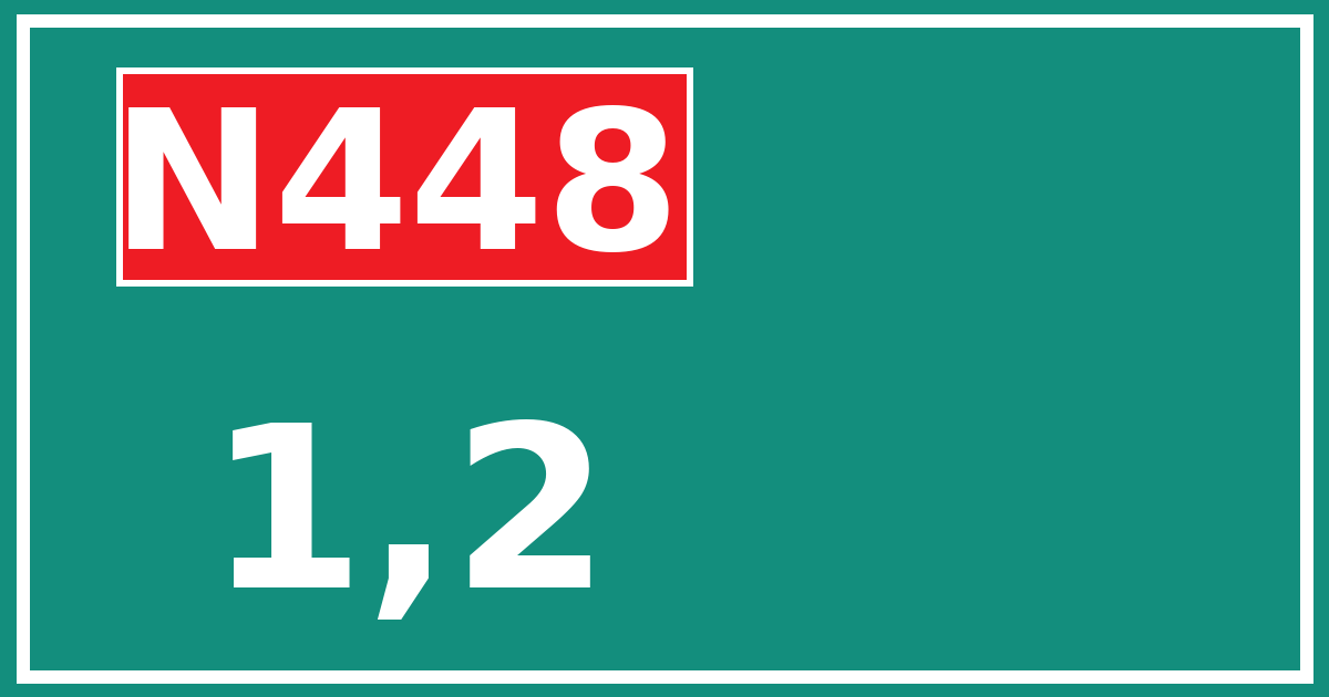 Hectometerbord N448 1,2