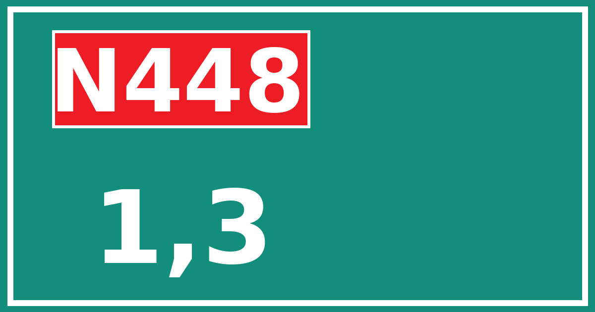 Hectometerbord N448 1,3