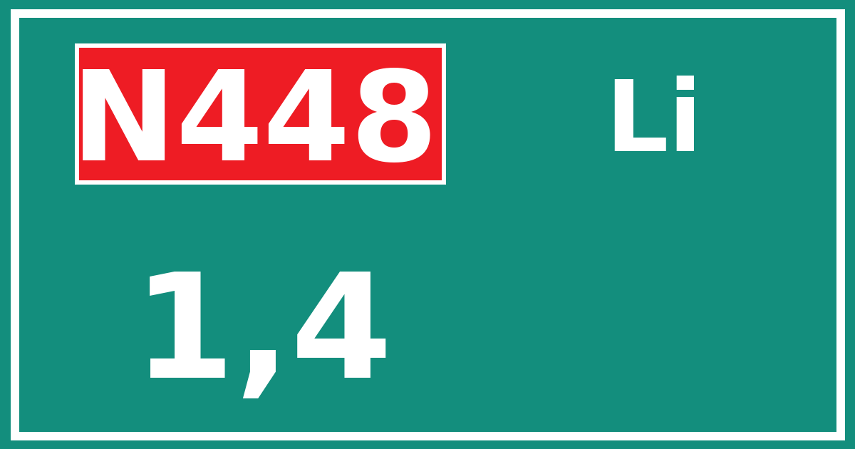 Hectometerbord N448 1,4 zijde Li