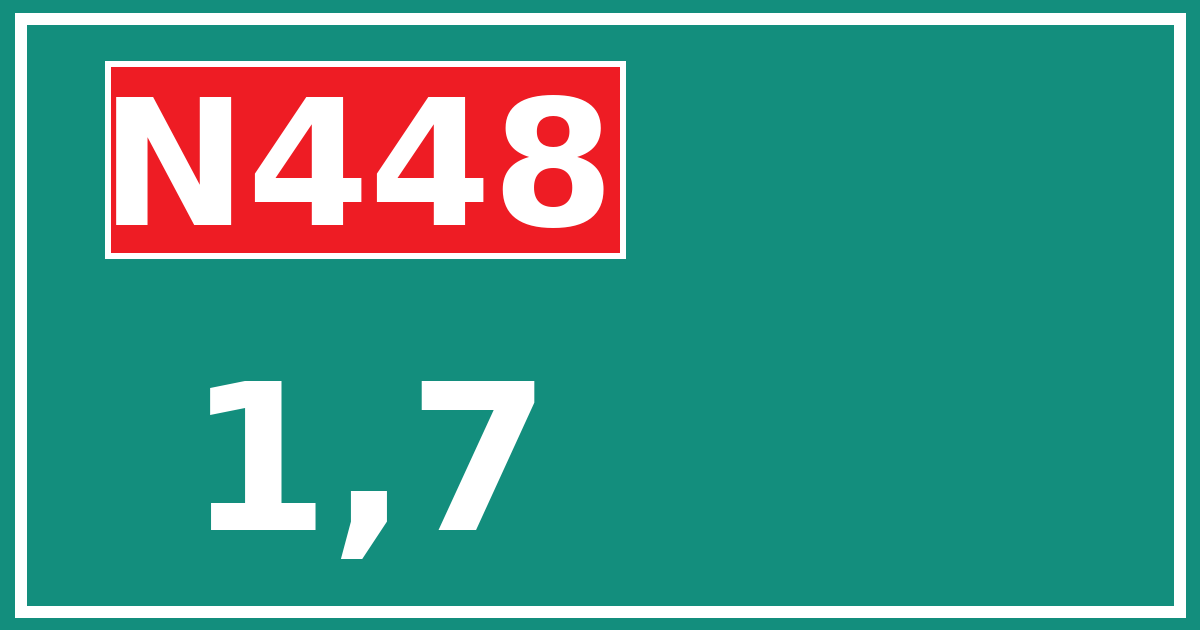 Hectometerbord N448 1,7