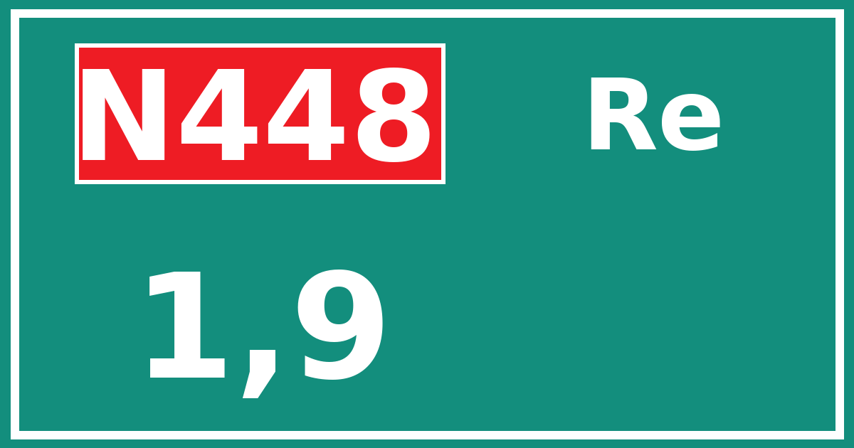 Hectometerbord N448 1,9 zijde Re