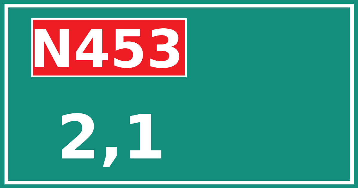 Hectometerbord N453 2,1