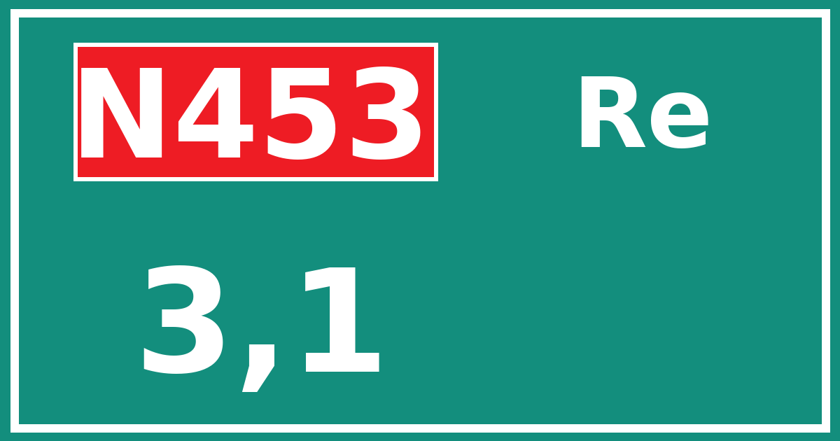 Hectometerbord N453 3,1 zijde Re