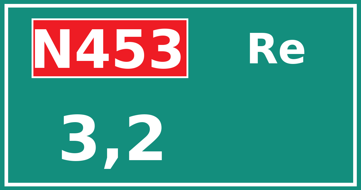 Hectometerbord N453 3,2 zijde Re