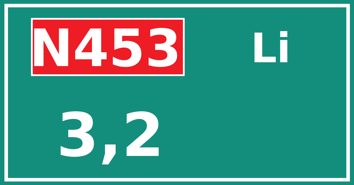 Hectometerbord N453 3,2 zijde Li