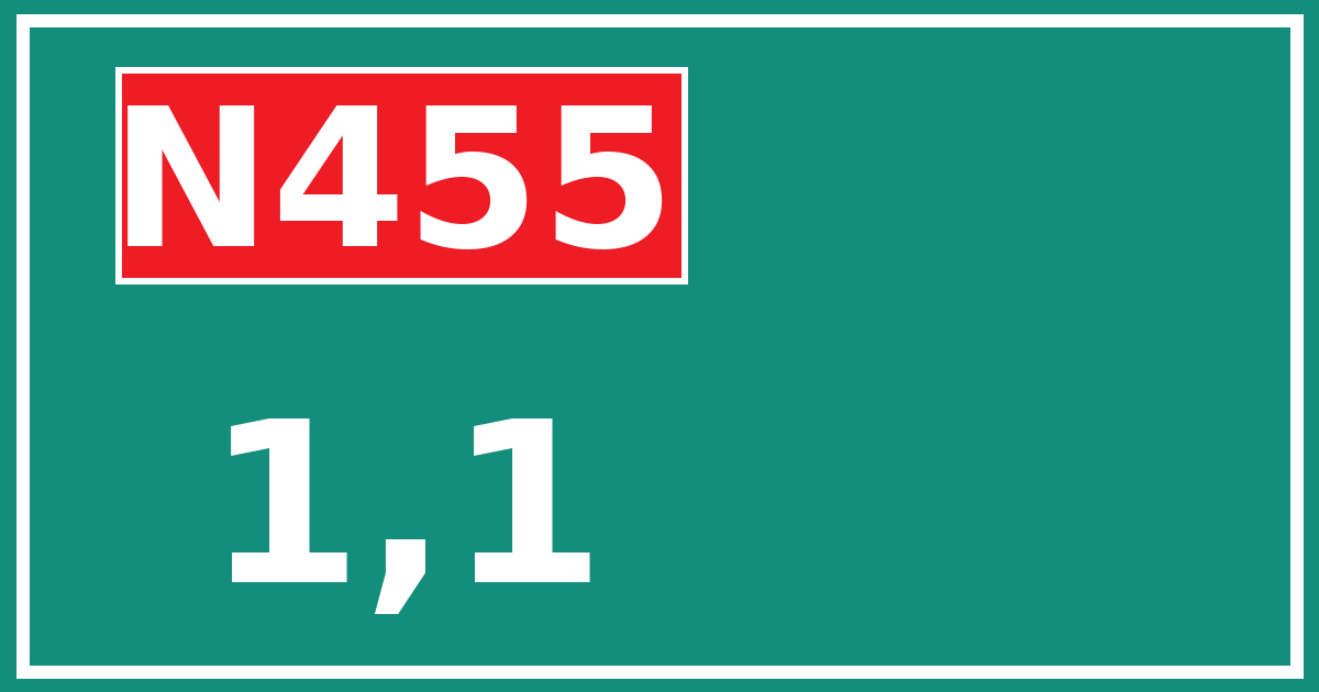 Hectometerbord N455 1,1