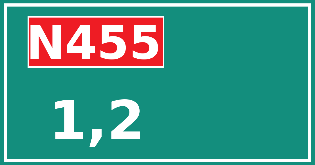 Hectometerbord N455 1,2