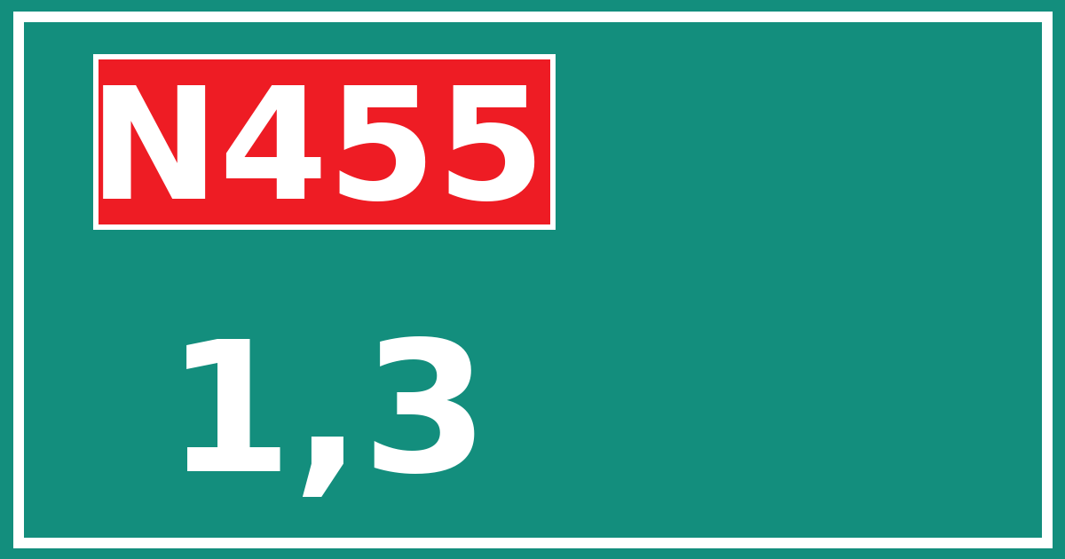 Hectometerbord N455 1,3